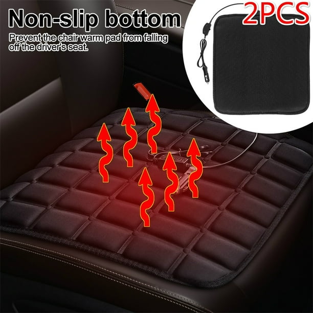 MyCozy 12V USB Electric Heated Seat Cushion Car Seat Pad Chair Warmer Heated Seat Cover Nonslip Separated Tab Heated Warm Chair Pad Universal Fit for Auto Supplies Home Office